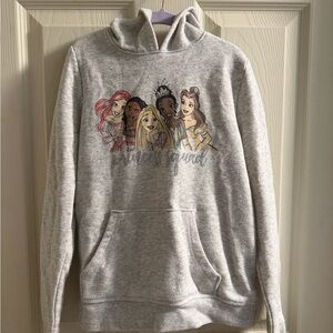 Girls Disney Light Gray Princess Hooded Sweatshirt